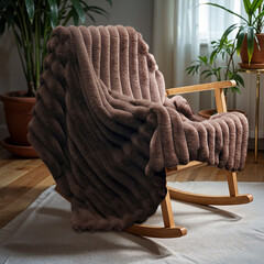 Primaviera DeLuxe Rib Rabbit Fur Plaid Taupe