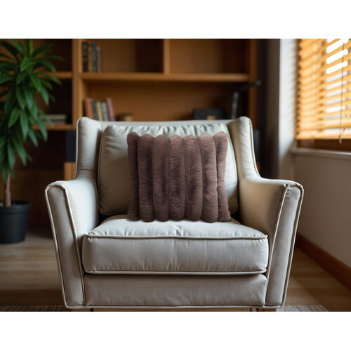 Primaviera DeLuxe Rib Rabbit Fur Sierkussen Taupe 50 x 50