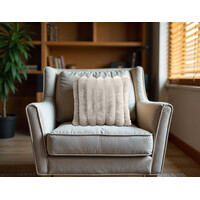 Primaviera DeLuxe Rib Rabbit Fur Sierkussen Ecru 50 x 50