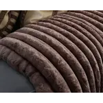 Primaviera DeLuxe Rib Rabbit Fur Plaid Taupe