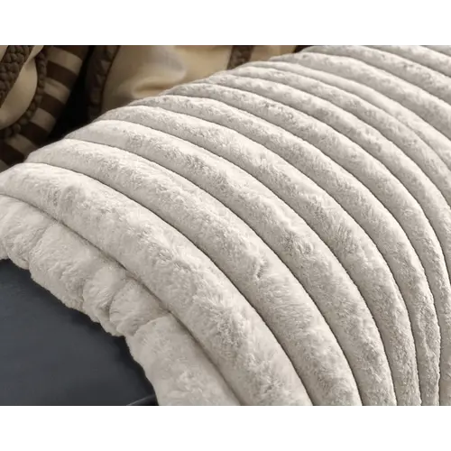 Primaviera DeLuxe Rib Rabbit Fur Plaid Ecru