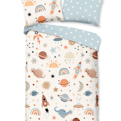 Good morning Kinderdekbedovertrek 100% katoen Eclips - Ledikant/ baby 100x135 cm