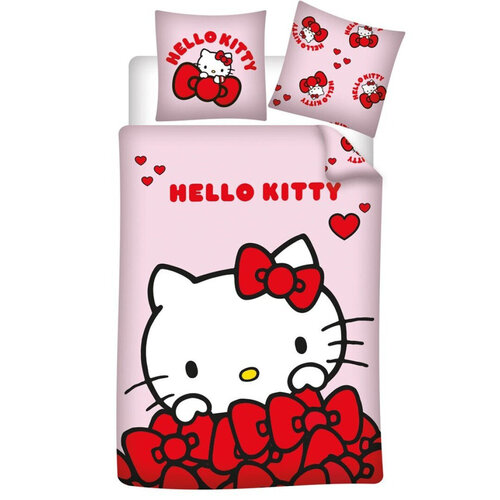 Hello Kitty Dekbedovertrek Cute - 140 x 200 cm / 65 x 65 cm - Polykatoen