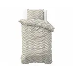 Sleeptime Dekbedovertrek Chevron Beige/Zand - Flanel