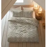 Sleeptime Dekbedovertrek Chevron Beige/Zand - Flanel