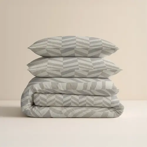 Sleeptime Dekbedovertrek Chevron Beige/Zand - Flanel