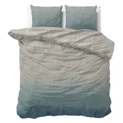 Sleeptime Dekbedovertrek Gradia Beige/Blauw - Flanel