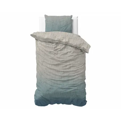 Sleeptime Dekbedovertrek Gradia Beige/Blauw - Flanel