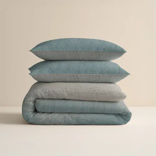 Sleeptime Dekbedovertrek Gradia Beige/Blauw - Flanel