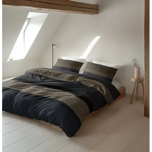 Sleeptime Dekbedovertrek Ravon Taupe/Antraciet - Flanel