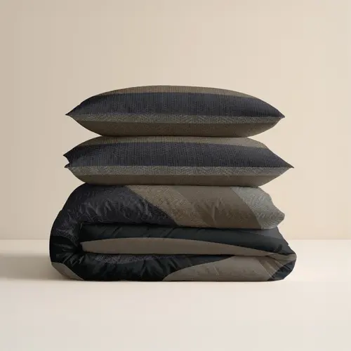 Sleeptime Dekbedovertrek Ravon Taupe/Antraciet - Flanel