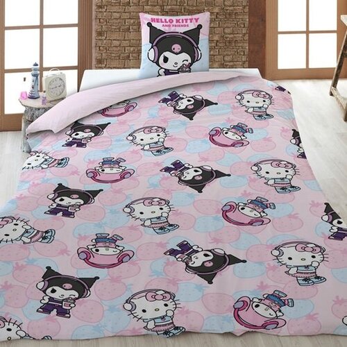 Sanrio Dekbedovertrek Friends - 140 x 200 + 65 x 65 cm - Polykatoen