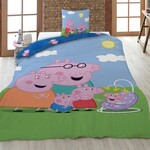 Peppa Pig Dekbedovertrek Family - 140 x 200 + 65 x 65 cm - Polykatoen