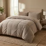 Sleeptime Dekbedovertrek Teddy Trim Donker Taupe / Antraciet