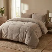 Sleeptime Dekbedovertrek Teddy Trim Donker Taupe / Antraciet