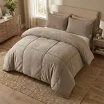 Sleeptime Dekbedovertrek Teddy Trim Donker Taupe / Antraciet