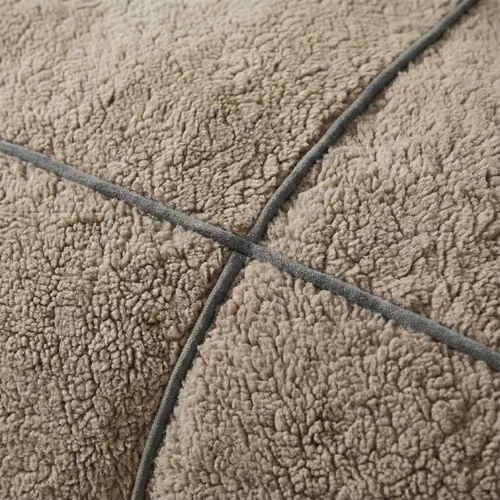 Sleeptime Dekbedovertrek Teddy Trim Donker Taupe / Antraciet