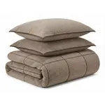 Sleeptime Dekbedovertrek Teddy Trim Taupe / Donker Taupe