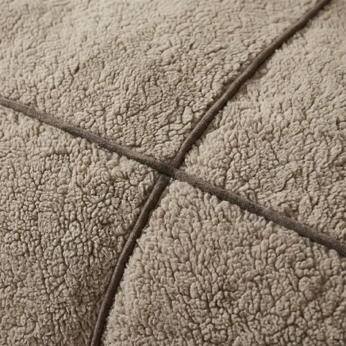 Sleeptime Dekbedovertrek Teddy Trim Taupe / Donker Taupe