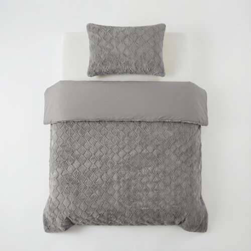 Sleeptime Dekbedovertrek Faux Fur Syon Grijs