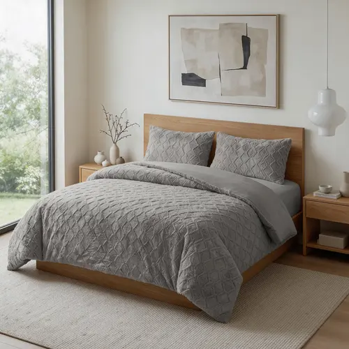 Sleeptime Dekbedovertrek Faux Fur Syon Grijs