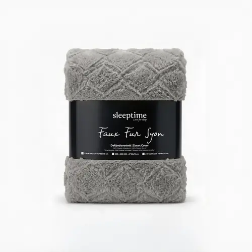 Sleeptime Dekbedovertrek Faux Fur Syon Grijs