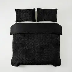 Sleeptime Dekbedovertrek Faux Fur Syon Zwart