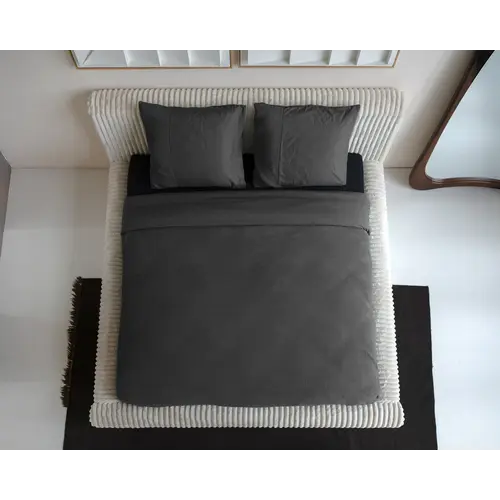 Primaviera DeLuxe Dekbedovertrek Waffle Antraciet 1 00% katoen