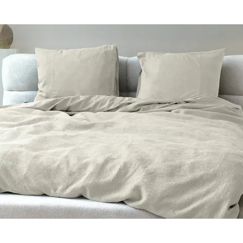 Primaviera DeLuxe Dekbedovertrek  Waffle Beige 1 00% katoen
