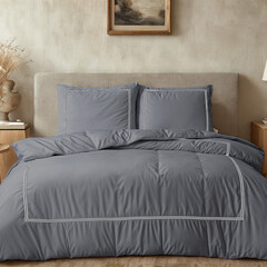 Primaviera DeLuxe Dekbedovertrek Brata Antraciet/Grijs Antraciet