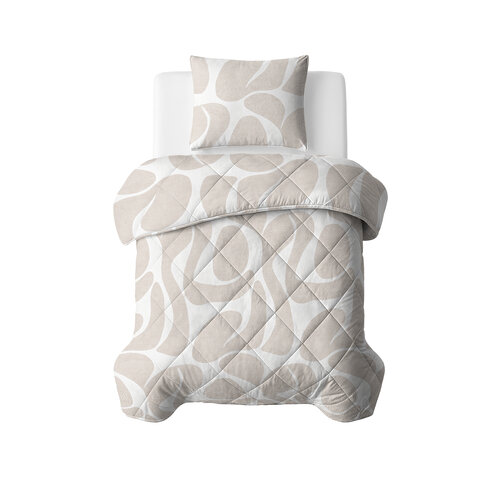 Sleeptime Lazy Dekbed Kello Taupe/Zand Met Kussensloop