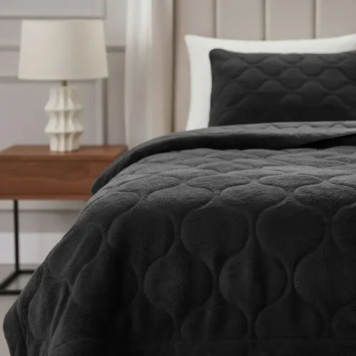 Sleeptime Lazy Dekbed Teddy Zwart Met Luxe Kussensloop