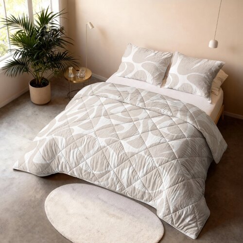 Sleeptime Lazy Dekbed Kello Taupe/Zand Met Kussensloop