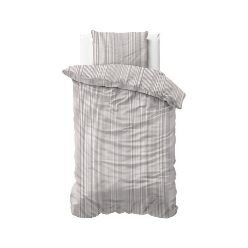 Sleeptime Dekbedovertrek Pinstripe Taupe
