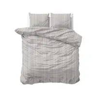 Sleeptime Dekbedovertrek Pinstripe Taupe