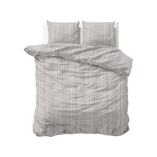 Sleeptime Dekbedovertrek Pinstripe Taupe