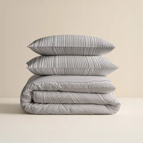 Sleeptime Dekbedovertrek Pinstripe Taupe