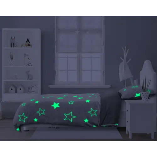 Sleeptime Dekbedovertrek Kids Glow in the dark Stars Grijs