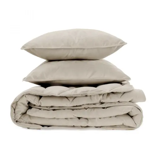 Sleeptime Lazy Dekbed Velvet Taupe/Grijs Met Kussenslopen