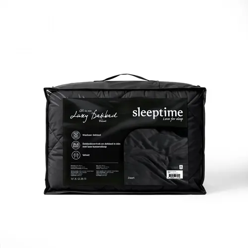 Sleeptime Lazy Dekbed Velvet Zwart Met Kussenslopen