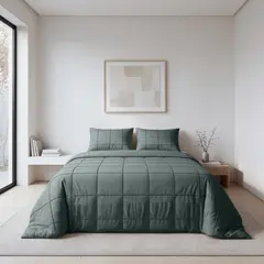 Sleeptime Dekbedovertrek Check Pintuck Groen