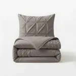 Sleeptime Dekbedovertrek Border Pintuck Taupe/Grijs