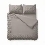 Sleeptime Dekbedovertrek Border Pintuck Taupe/Grijs