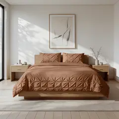 Sleeptime Dekbedovertrek Border Pintuck Mocha Moose