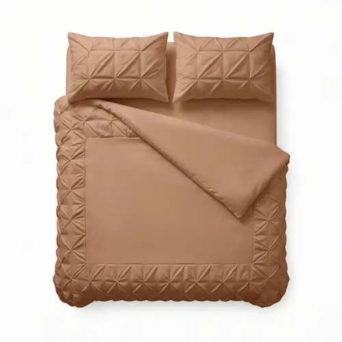 Sleeptime Dekbedovertrek Border Pintuck Mocha Moose