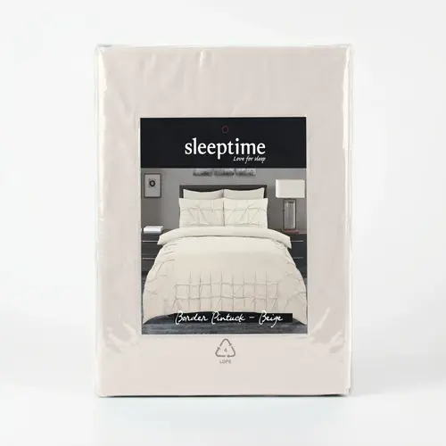 Sleeptime Dekbedovertrek Border Pintuck Beige