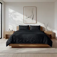 Sleeptime Dekbedovertrek Border Pintuck Zwart