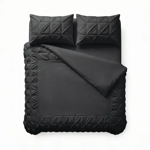 Sleeptime Dekbedovertrek Border Pintuck Zwart