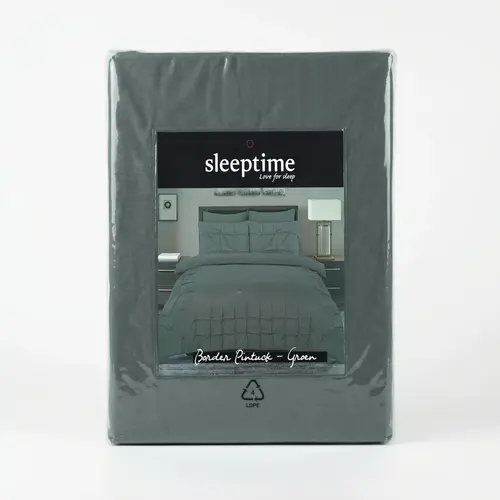 Sleeptime Dekbedovertrek Border Pintuck Groen