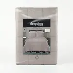 Sleeptime Dekbedovertrek Check Pintuck Taupe/Grijs